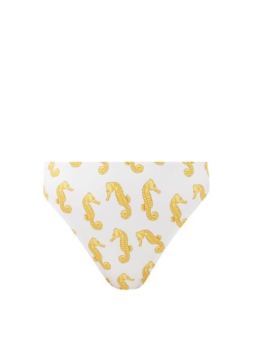 Matchesfashion.com Fisch - Public Seahorse-print High-rise Bikini Briefs - Womens - White Multi