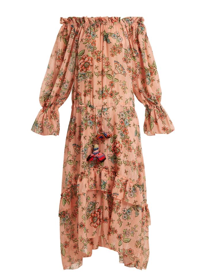 Anjuna Sofia Off-the-shoulder Floral-print Dress