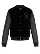 Matchesfashion.com Alexander Mcqueen - Velvet And Leather Bomber Jacket - Mens - Black