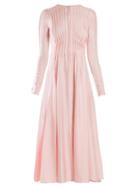 Matchesfashion.com Gabriela Hearst - Janis Pleated Silk Shantung Midi Dress - Womens - Light Pink