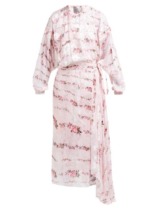 Matchesfashion.com Preen By Thornton Bregazzi - Doreen Floral Print Silk Dress - Womens - Pink Multi