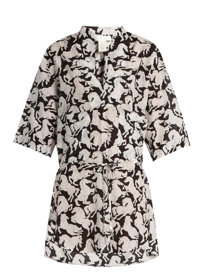 Stella Mccartney Running Horses-print Cotton-blend Shirt