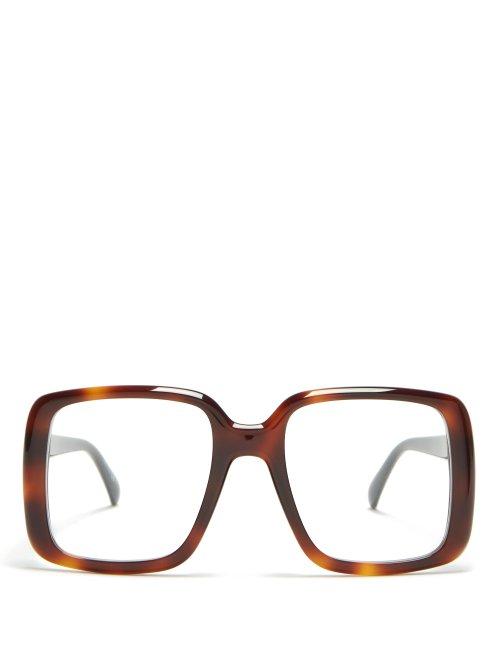 Matchesfashion.com Givenchy - Oversized Square Frame Acetate Glasses - Womens - Tortoiseshell