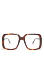 Matchesfashion.com Givenchy - Oversized Square Frame Acetate Glasses - Womens - Tortoiseshell