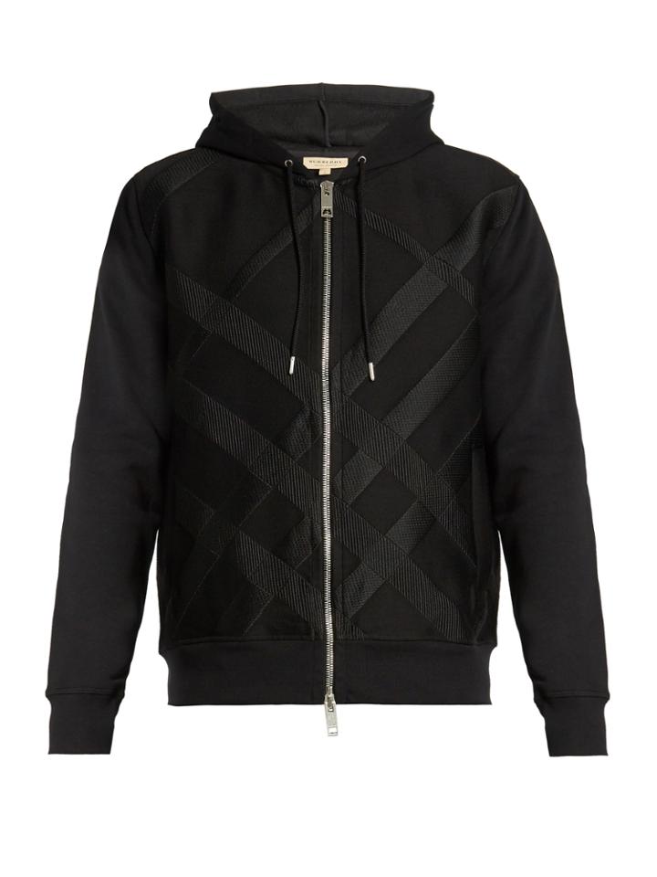 Burberry Checked-jacquard Hooded Sweatshirt