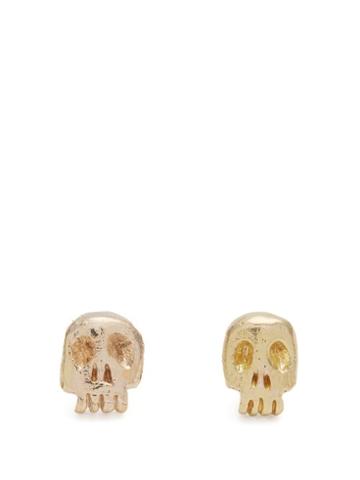 Matchesfashion.com Aris Schwabe - Skull Gold Earrings - Mens - Gold