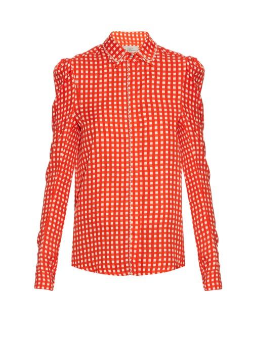 Preen By Thornton Bregazzi Ari Crystal-embellished Gingham Shirt