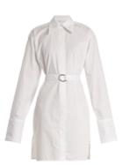 Helmut Lang Striped Tie-waist Cotton Shirtdress