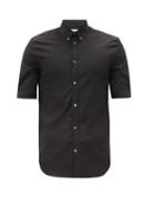 Matchesfashion.com Alexander Mcqueen - Cotton-blend Poplin Short-sleeved Shirt - Mens - Black