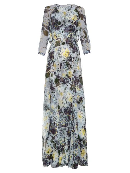 Erdem Lamara Hydrangea-print Silk-georgette Gown