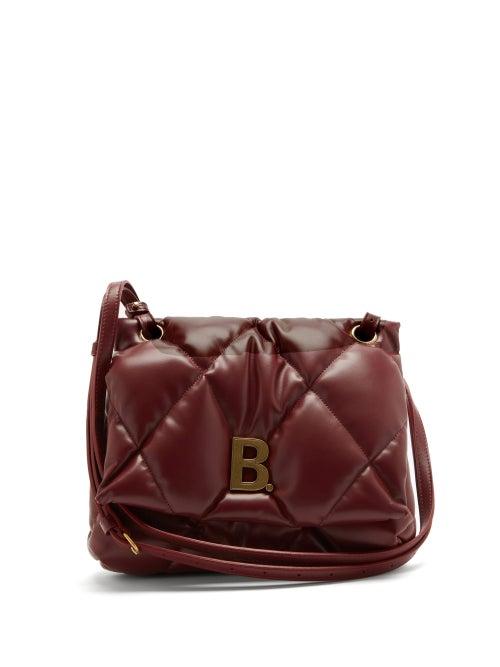 Matchesfashion.com Balenciaga - Touch B-plaque Medium Quilted-leather Shoulder Bag - Womens - Burgundy
