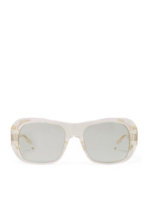 Matchesfashion.com Celine Eyewear - Rectangular Acetate Sunglasses - Womens - Light Blue