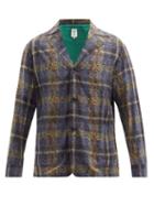 Matchesfashion.com South2 West8 - Single-breasted Paisley Plaid Cotton-canvas Jacket - Mens - Navy Multi