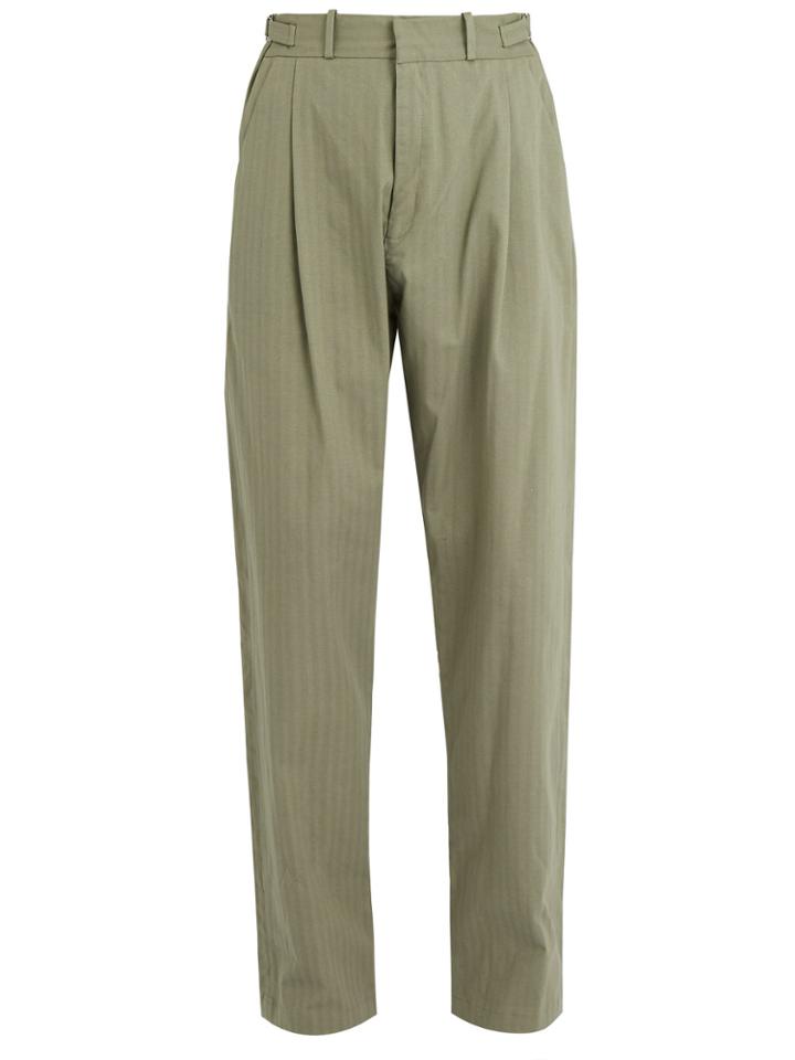 Gmbh Tarek Pleat-detail Cotton Trousers