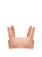 Matchesfashion.com Ephemera - Ruffle Bikini Top - Womens - Pink