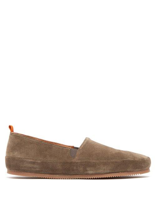 Matchesfashion.com Mulo - Suede Slippers - Mens - Grey