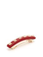 Matchesfashion.com Valentino - Rockstud Leather Hair Clip - Womens - Red