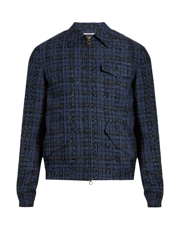 Boglioli Point-collar Cotton-blend Tweed Jacket