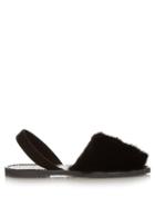 Del Rio London Slingback Mink-fur Sandals