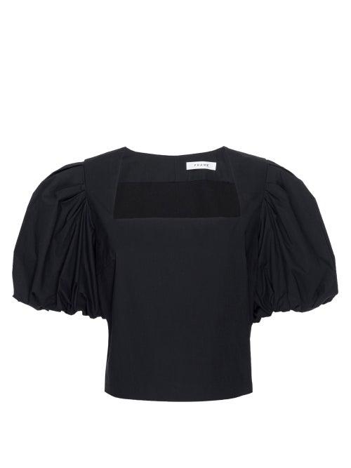 Ladies Rtw Frame - Nina Puff-sleeved Cropped Top - Womens - Black