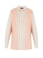 Matchesfashion.com Sies Marjan - Striped Brushed Cotton Shirt - Womens - Pink Stripe