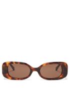 Matchesfashion.com Linda Farrow - Lola Rectangular Tortoiseshell-acetate Sunglasses - Womens - Tortoiseshell