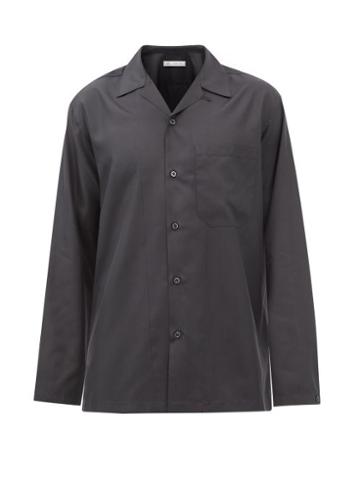 Umit Benan B+ - Camp-collar Silk-twill Shirt - Mens - Black