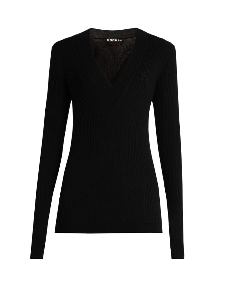Rochas Wool And Cashmere-blend Long-sleeved Sweater