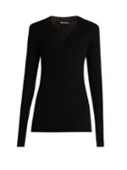 Rochas Wool And Cashmere-blend Long-sleeved Sweater