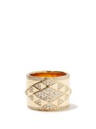 Matchesfashion.com Harwell Godfrey - Amina Cigar Diamond & 18kt Gold Ring - Womens - Yellow Gold