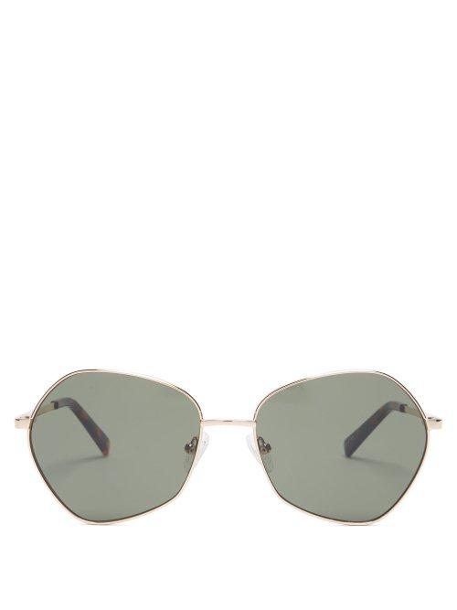 Matchesfashion.com Le Specs - Escadrille Tinted Sunglasses - Womens - Khaki