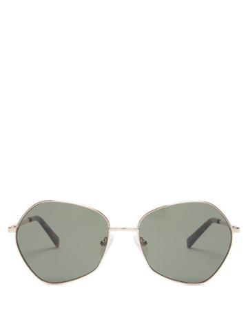 Matchesfashion.com Le Specs - Escadrille Tinted Sunglasses - Womens - Khaki