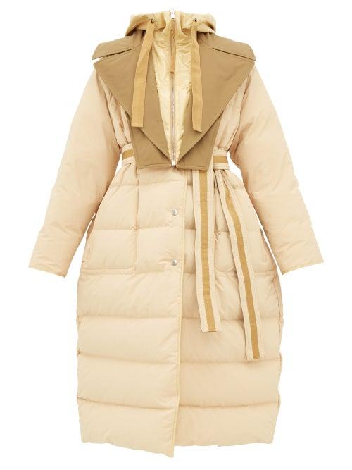 Matchesfashion.com 2 Moncler 1952 - Glomma Wrinkled Shell Down Coat - Womens - Beige