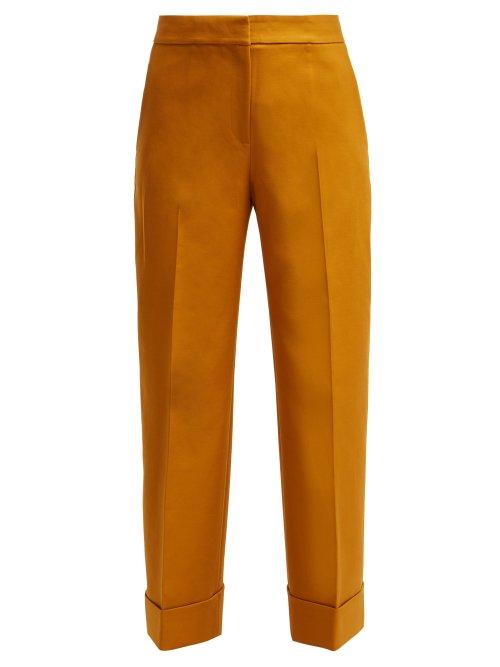 Matchesfashion.com Khaite - Devon Straight Trousers - Womens - Dark Yellow