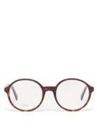 Celine Eyewear - Round Tortoiseshell-effect Acetate Glasses - Womens - Brown