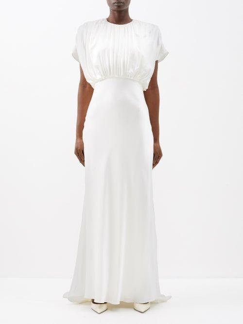 Roksanda - Fiona Washed Silk-satin Gown - Womens - Ivory