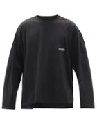 Matchesfashion.com Wooyoungmi - Logo-print Cotton-blend Long-sleeved T-shirt - Mens - Black