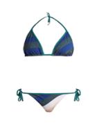 Fendi Stripe-print Triangle Bikini