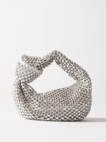 Bottega Veneta - Jodie Crystal-netting Clutch Bag - Womens - Silver
