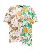 Matchesfashion.com Loewe Paula's Ibiza - Asymmetric Floral-print Jersey T-shirt - Womens - White Multi