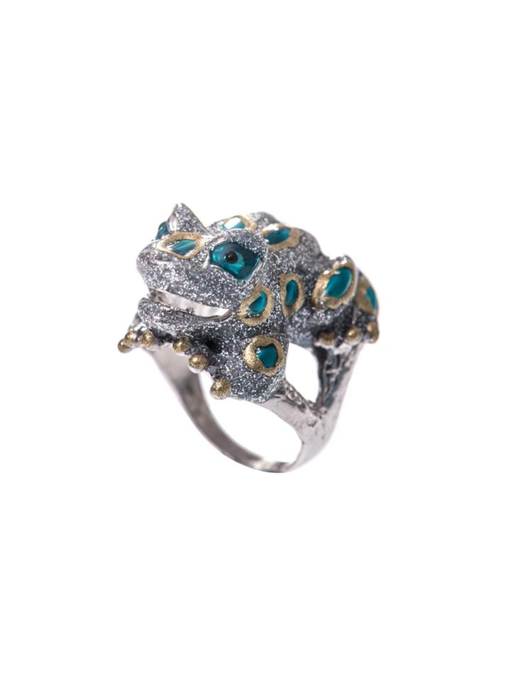 Delfina Delettrez Rings Silver Bad Striped Frog