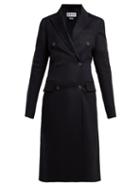 Matchesfashion.com Loewe - Double Breasted Wool Blend Coat - Womens - Navy