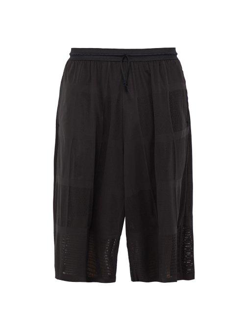 Matchesfashion.com Y-3 - Patchwork Effect Mesh Shorts - Mens - Black