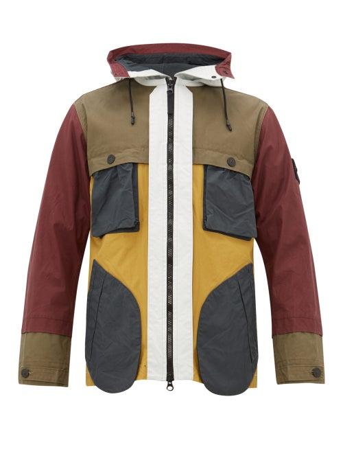 Matchesfashion.com Stone Island - Colour Block Coated Cotton Hooded Parka - Mens - Multi