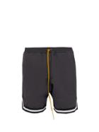 Matchesfashion.com Rhude - Stripe Trim Cotton Twill Shorts - Mens - Grey