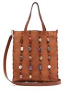 Matchesfashion.com Loewe - Stone Embellished Leather Tote Bag - Mens - Tan