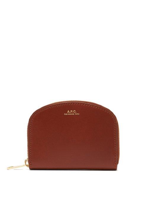Matchesfashion.com A.p.c. - Half Moon Zip Around Leather Wallet - Womens - Brown