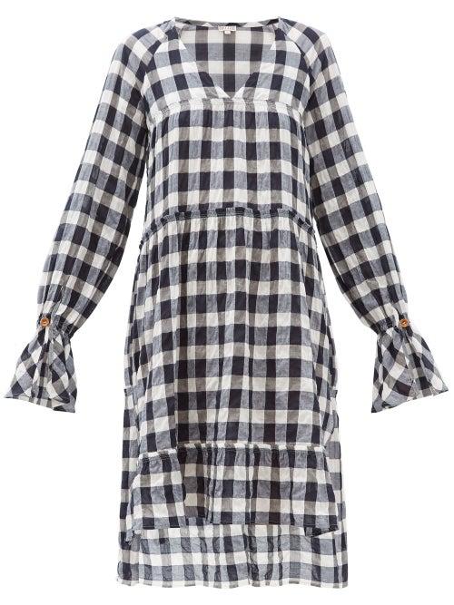 Matchesfashion.com Belize - Medina Gingham Cotton-blend Dress - Womens - Navy White