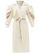 Matchesfashion.com Vaquera - Double-breasted Balloon-sleeve Cotton Trench Coat - Womens - Ivory