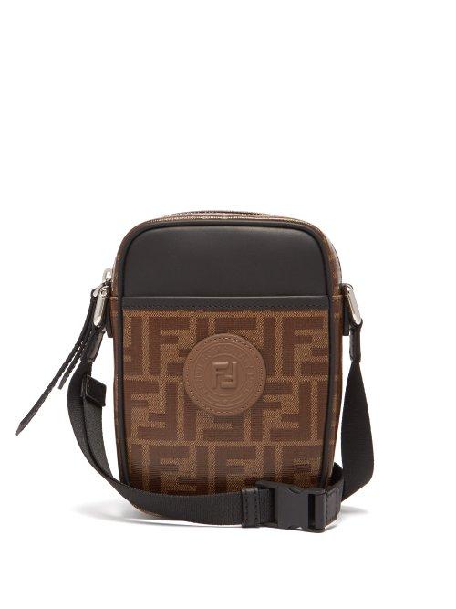 Matchesfashion.com Fendi - Double F Leather Cross Body Bag - Mens - Brown